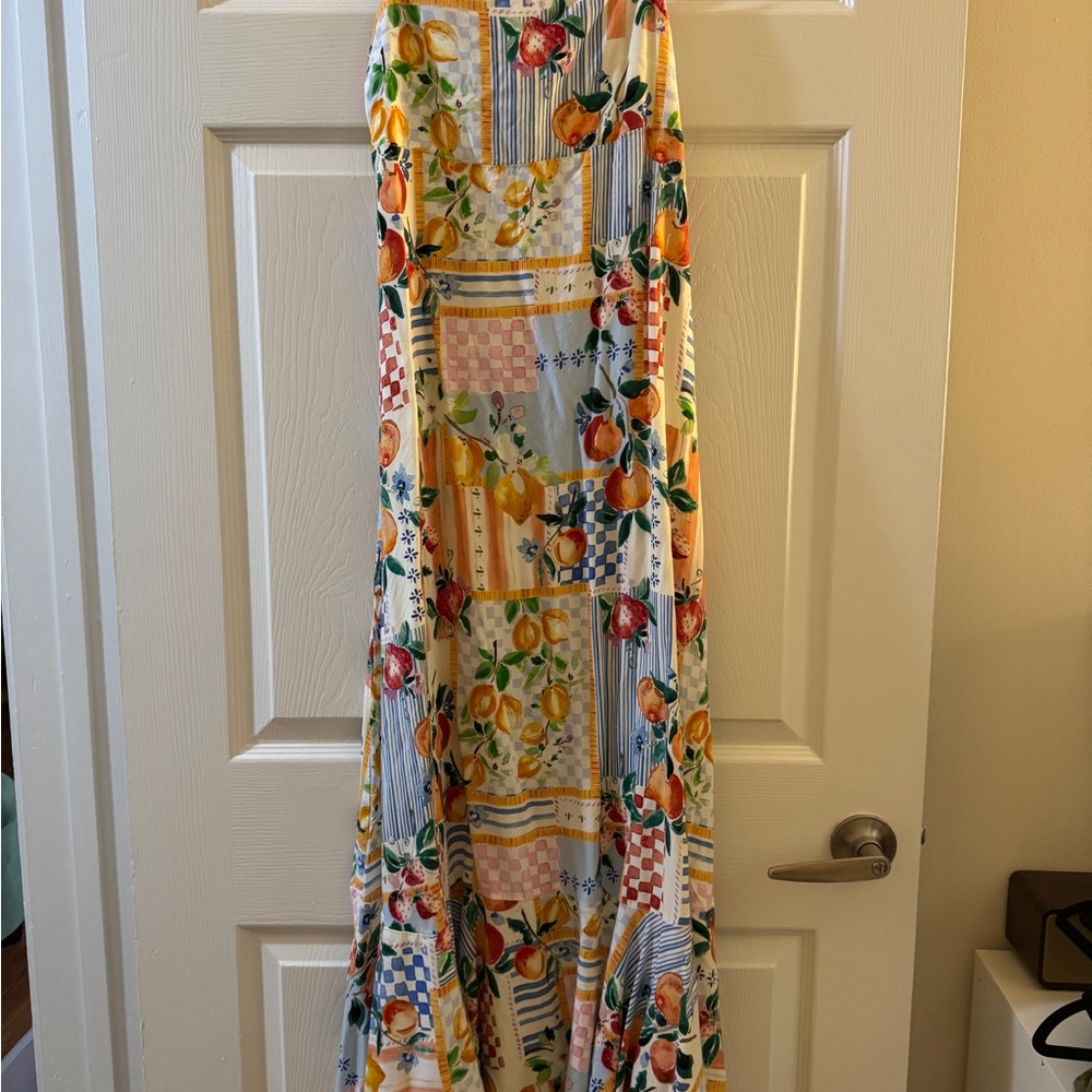 Vibrant Citrus Patchwork Maxi Dress